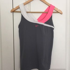 Nike Dri-Fit Sport Tank Top XS Gray/pink/white